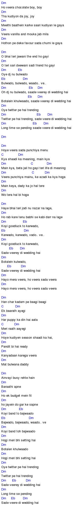 Veerey Di Wedding Chords - Entertainment
