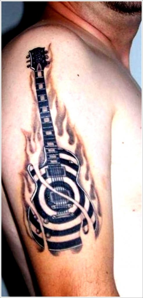 Best Guitar Tattoo Design Idea - Tab and Chord