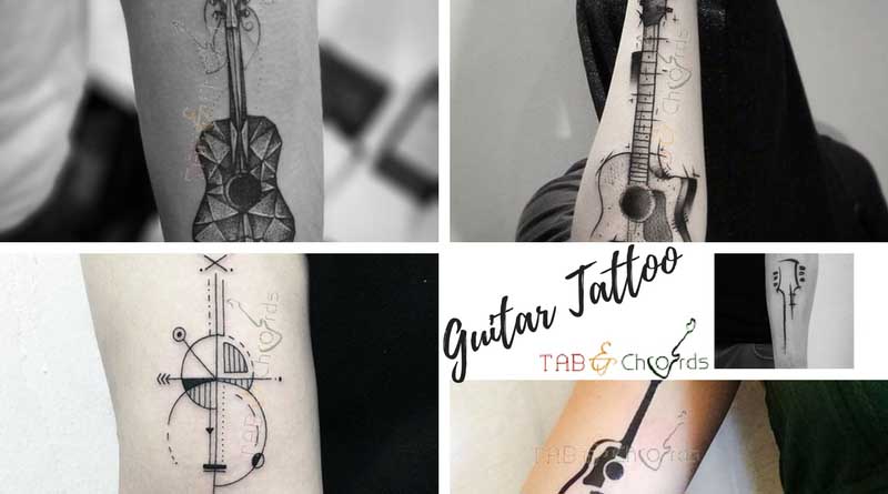 Best Guitar Tattoo Design Idea - Tab and Chord